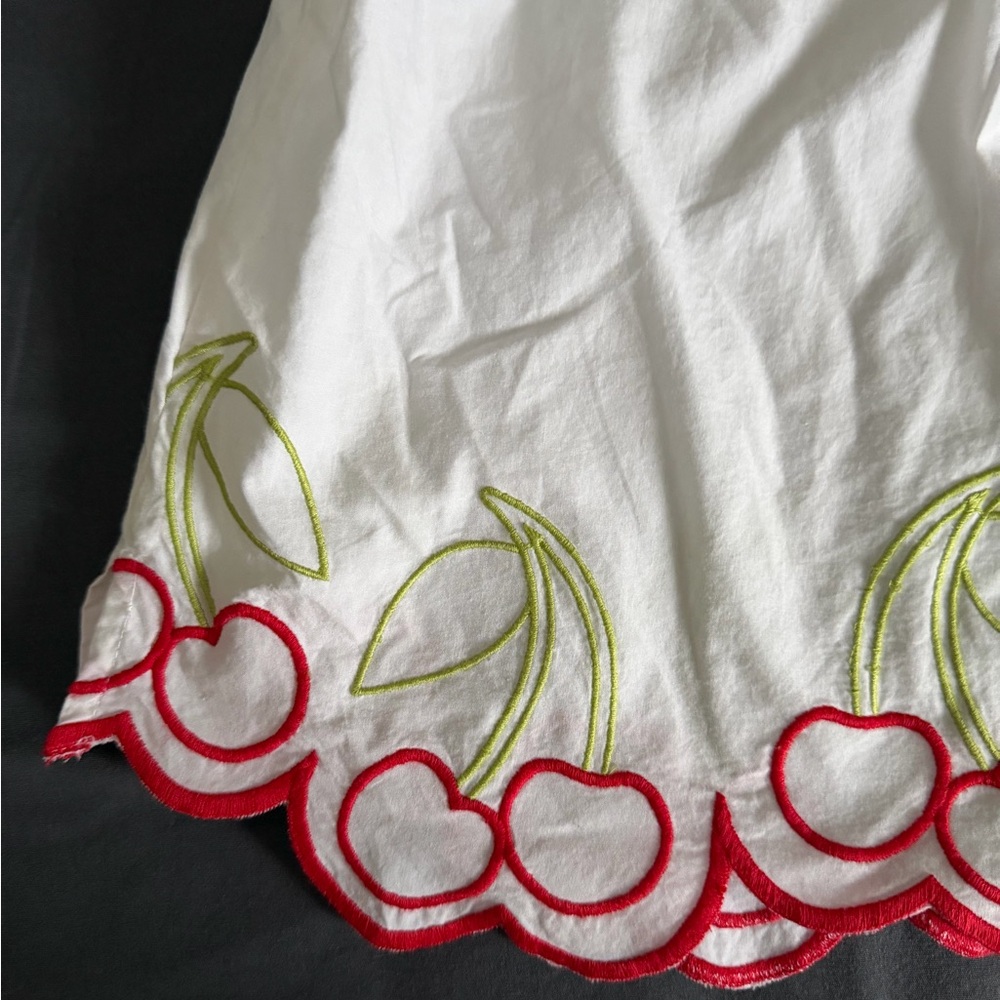 Maeve White Button-Down Shirt with Red Cherry Trim - Picture 11 of 11